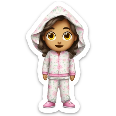 cute mexican teen with pajamas on sticker