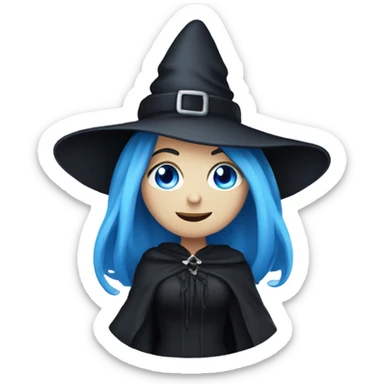 Gothic witch with blue eyes celebrating Christmas  sticker