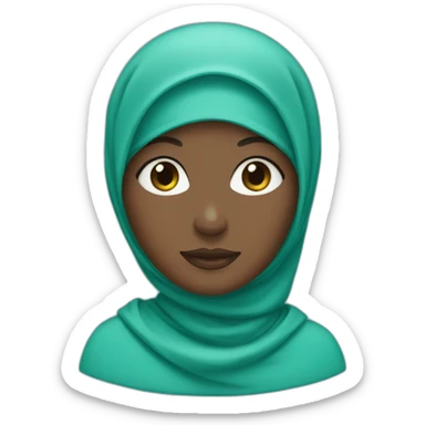 Black woman in turquoise hijab sticker