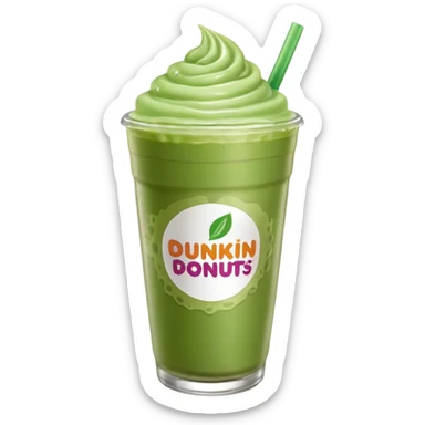 iced green macha latte dunkin donuts sticker