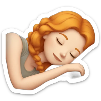 Sleeping ginger girl sticker