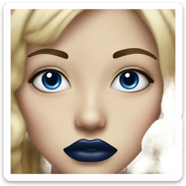 realistic dark blue lips sticker