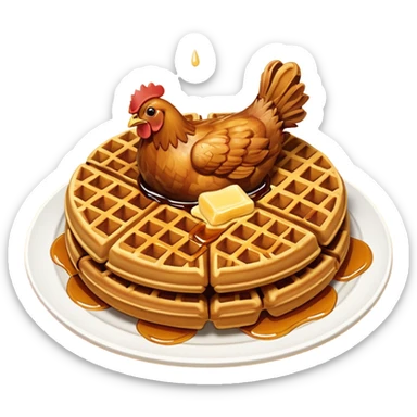 Chicken & waffles sticker