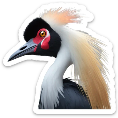 Black crowned crane sticker