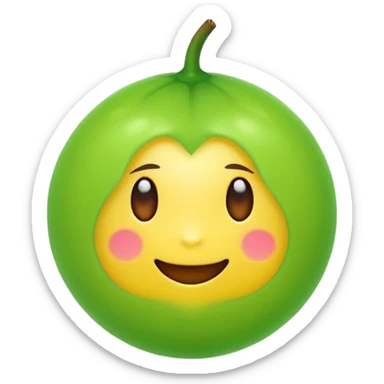 A single neon yuzu, iPhone emoji style, glossy and smooth, vibrant neon green color, high detail, simple and cute design, isolated on white background, centered composition


 sticker