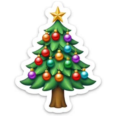 un arbol con esferas navideñas sticker