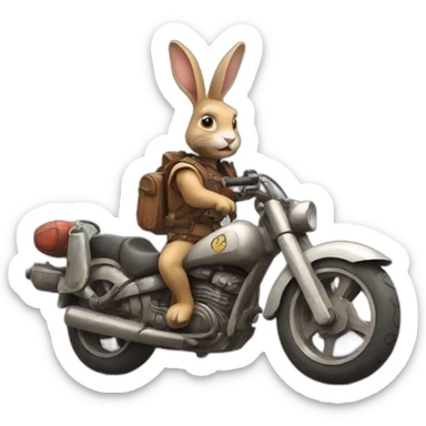 Archaeological rabbit with a motorbike sticker