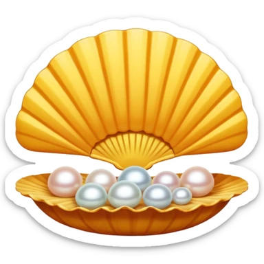 Girly clamshell with pearl inside sticker