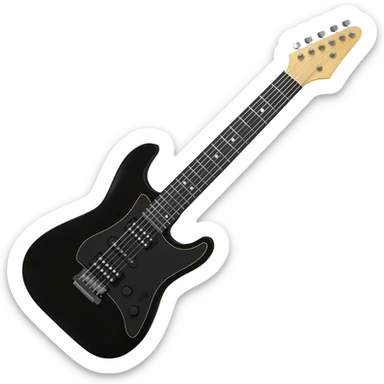 Black electric guitar sticker