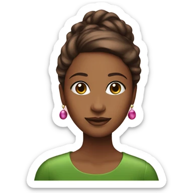 Pink & green Christmas beautiful brown woman sticker