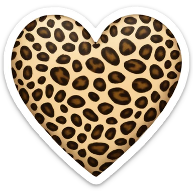 Leopard print heart sticker