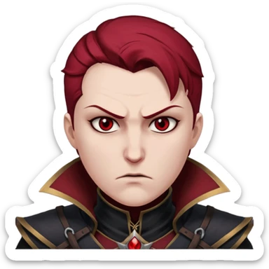 Shadowheart from Baldur's Gate 3, angry expression, concise details, no text sticker