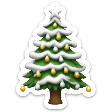 White Christmas tree sticker
