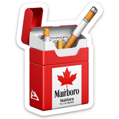 cigarette marlboro with the name Marlboro on the package MARLBORO
 sticker