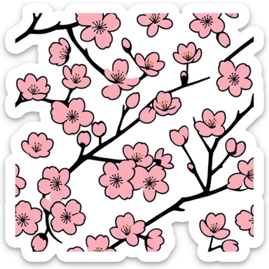 Sakura cherry blossom pattern sticker
