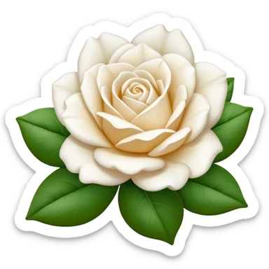 Rosa blanca tipo gardenia sin hojas sticker