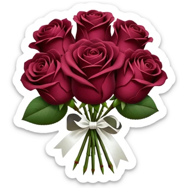 Maroon rose bouquet  sticker