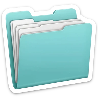 mint blue file folder sticker