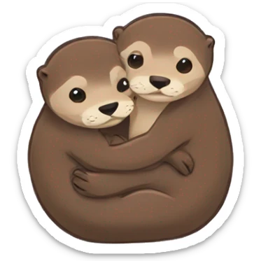 Otters hugging  sticker