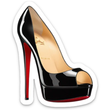 Louboutin Black patent Leather Lady Peep Toe Platform sticker