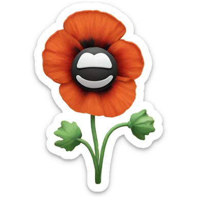 Poppy flower with hippies sticker