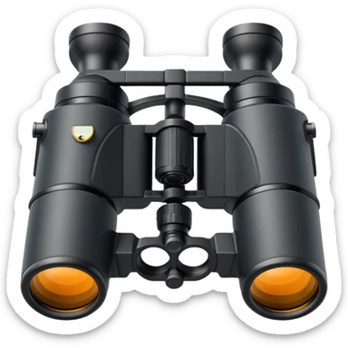  simple black binoculars with large lenses make lenses point out straight sticker