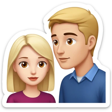 two speaking heads one man one woman white in conversation sticker