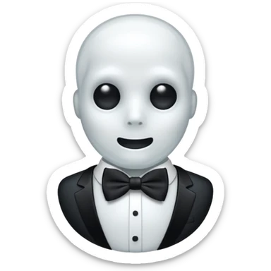 A ghost with a bowtie sticker