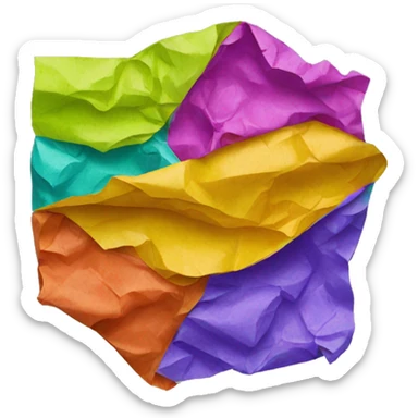 colorful crumpled paper sticker