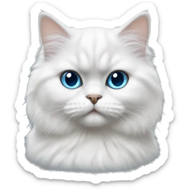 Small white Persian cat with gray face and blue eyes sticker