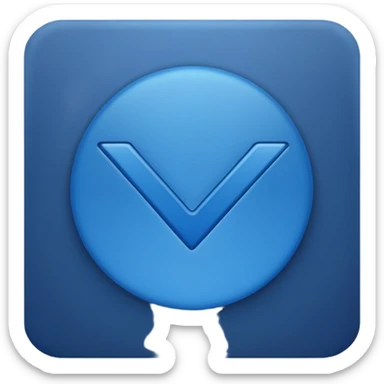 Dark blue checkmark for social media. sticker