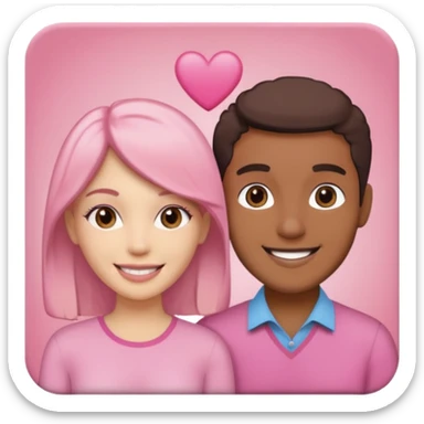 pink polaroid photo of a couple sticker