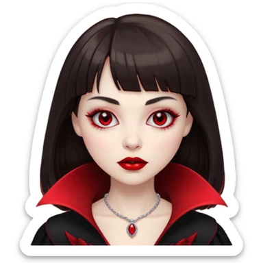 vampire feminine and with bangs  dark brown hair   sticker