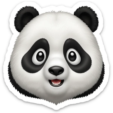 shocked panda bear sticker