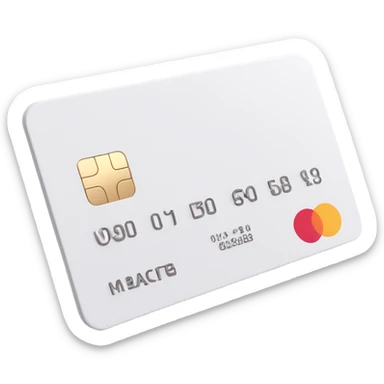 bank card, 3D Emoji style, clean white color, soft shadows and highlights, no decoration, close-up view, vertical orientation, transparent background sticker