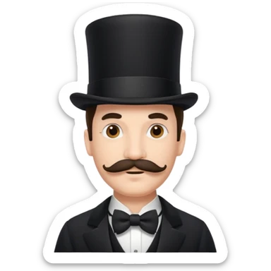 Fancy man with top hat and mustache sticker