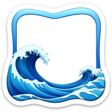 emoji style photo frame shaped like ocean waves sticker