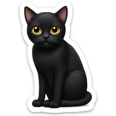 Black cat sticker