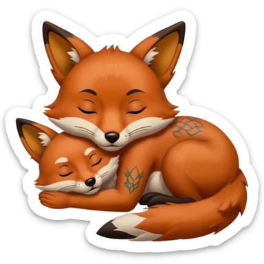 tatoos fox, sleepy sticker