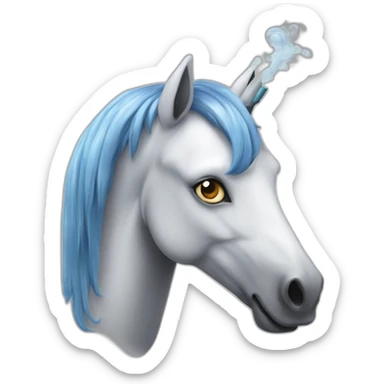 Une licorne qui fume sticker
