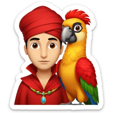 Jafar and parrot from Aladdin  sticker