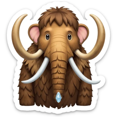 a brown Mammoth, half body, cute, Ice Age sticker