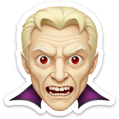 blonde old vampire man sticker