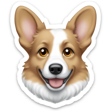 Merle corgi with tan points, a half white face and blue eyes sticker