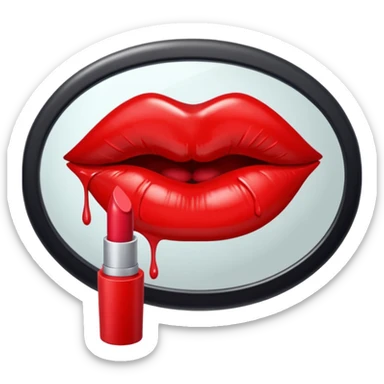 Kissing lipstick on mirror sticker