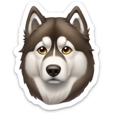 brown malamute d'alaska triste sticker