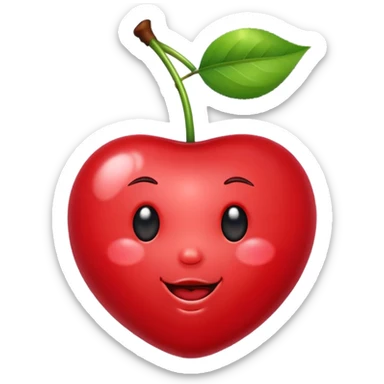 cute cherry with face sticker