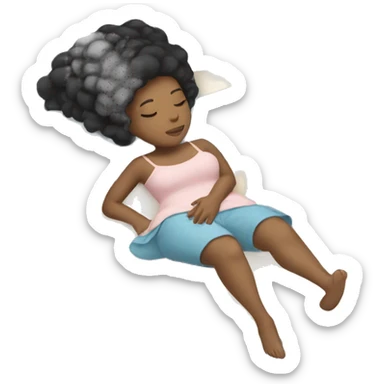 Black hair light skin girl sleeping  sticker