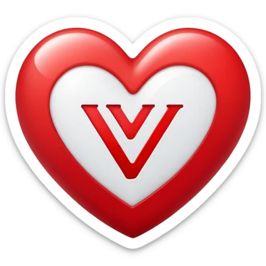 Heart with the letter y inside  sticker