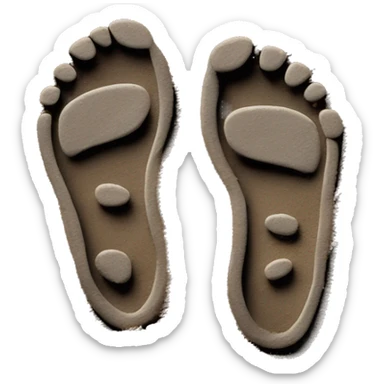 pair of shoe prints in the dirt sticker